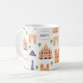 Mug Motif sans couture avec les monuments parisiens (Devant gauche)