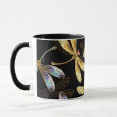 Mug Motif sans couture avec libellules d'or (Gauche)