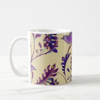 Mug Motif sans couture avec oiseaux et branches avec e