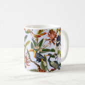 Mug Motif sans couture avec oiseaux et feuilles tropic (Devant droit)