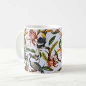Mug Motif sans couture avec oiseaux et feuilles tropic (Devant gauche)