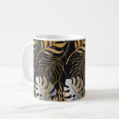 Mug Motif sans couture avec or, argent plante tropical (Devant gauche)