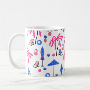 Mug Motif sans couture avec palmiers ananas coconu