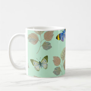 Mug Motif sans couture avec papillons et branches bril
