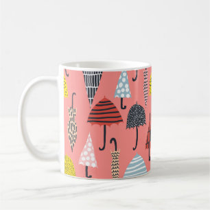 Mug Motif sans couture avec parapluie coloré dessiné à
