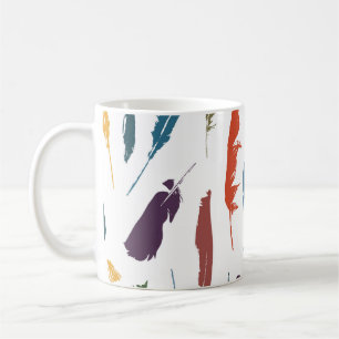 Mug Motif sans couture avec plumes colorées sur une lu