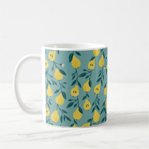 Mug Motif sans couture avec poire jaune. Armature de f