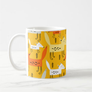 Mug Motif sans couture avec renard de dessin animé, él