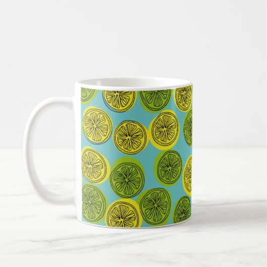 Mug Motif sans couture avec tranches de citron. illust (Gauche)