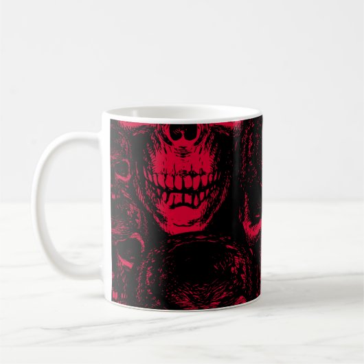 Mug Motif sans couture avec un sinistre risque humain  (Gauche)
