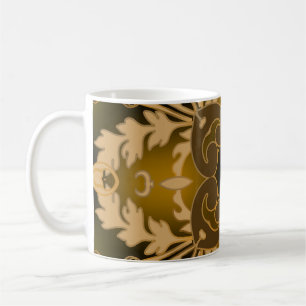 Mug Motif sans couture baroque. Vintage brillant orné 