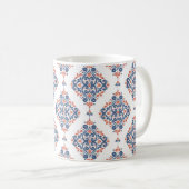 Mug Motif sans couture bleu et orange. Vinta (Devant droit)