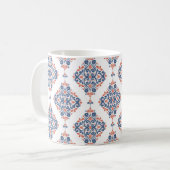Mug Motif sans couture bleu et orange. Vinta (Devant gauche)