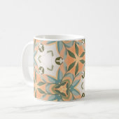 Mug Motif sans couture botanique bleu pêche (Devant gauche)