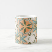 Mug Motif sans couture botanique bleu pêche (Centre)