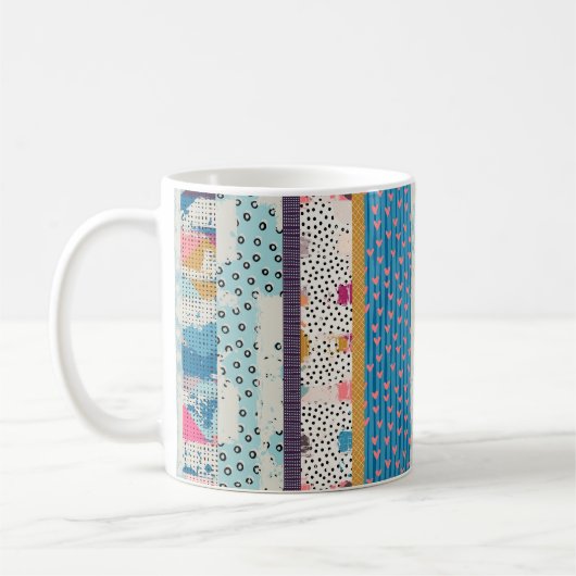 Mug Motif sans couture, carreaux patchwork. (Gauche)