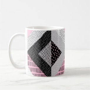 Mug Motif sans couture, carreaux patchwork. Dessin à m