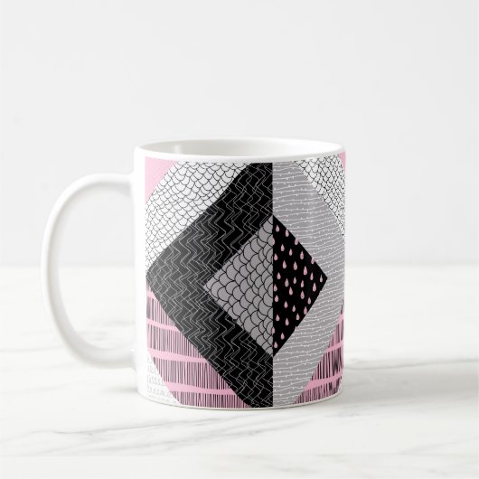 Mug Motif sans couture, carreaux patchwork. Dessin à m (Gauche)