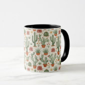 Mug Motif sans couture de cactus de désert succulent (Devant droit)