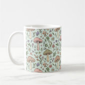 Mug Motif sans couture de champignons botaniques vert (Gauche)