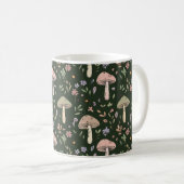Mug Motif sans couture de champignons vert olive terre (Devant droit)