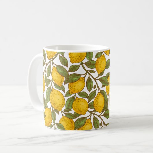 Mug Motif sans couture de citron (Devant gauche)
