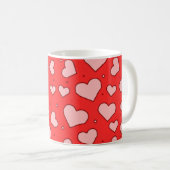 Mug Motif sans couture de cœurs (Devant droit)