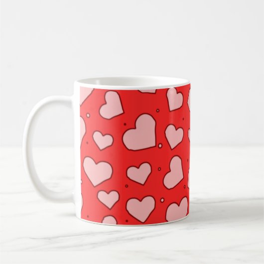 Mug Motif sans couture de cœurs (Gauche)