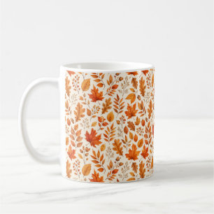 Mug Motif sans couture de feuilles d'automne chaudes