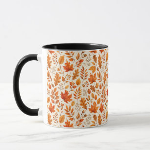 Mug Motif sans couture de feuilles d'automne chaudes