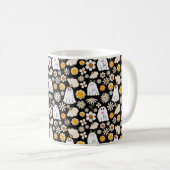 Mug Motif sans couture de fleurs fantômes rétro (Devant droit)