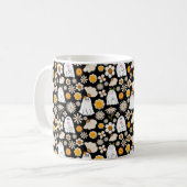 Mug Motif sans couture de fleurs fantômes rétro (Devant gauche)