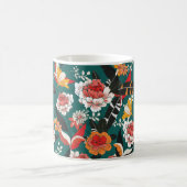 Mug Motif sans couture de fleurs orange et blanche, il (Centre)