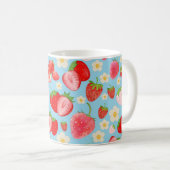 Mug Motif sans couture de fraise à l'aquarelle mignon (Devant droit)