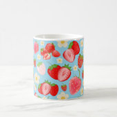 Mug Motif sans couture de fraise à l'aquarelle mignon (Centre)