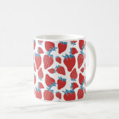 Mug Motif sans couture de fraise dessinée à la main. a (Devant droit)