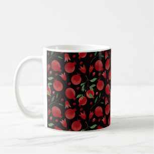 Mug Motif sans couture de fruits de grenade dessinés à
