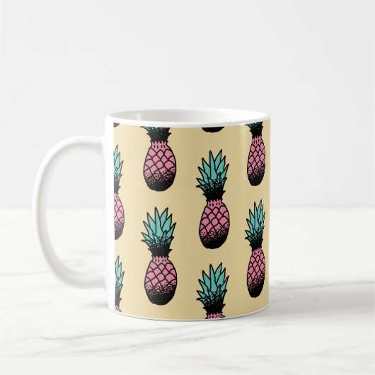 Mug Motif sans couture de l'ananas à main mignon (Gauche)