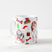 Mug Motif sans couture de Noël adorable Shih Tzu (Devant gauche)