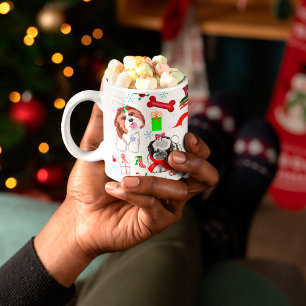 Mug Motif sans couture de Noël avec Shih Tzu adorable
