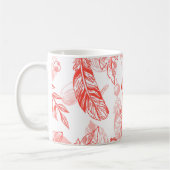 Mug Motif sans couture de plumes rouges (Gauche)