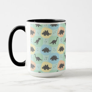 Mug Motif sans couture de silhouette de dinosaure préh