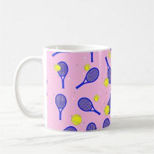 Mug Motif sans couture de tennis - Raquette et balle b