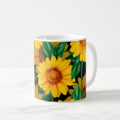 Mug Motif sans couture de tournesol. Arrière - plan ja (Devant droit)