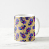 Mug Motif sans couture décorative avec beau paon (Devant droit)