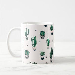 Mug Motif sans couture dessiné à la main avec cactus e