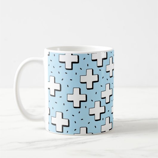 Mug motif sans couture dessiné à la main avec panneaux (Gauche)