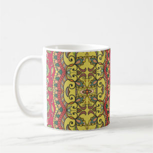 Mug Motif sans couture dessinée à la main. Coloré a