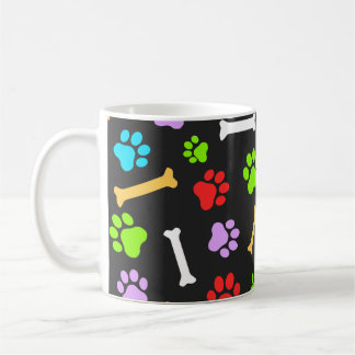 Mug Motif sans couture empreintes de pattes de chien e