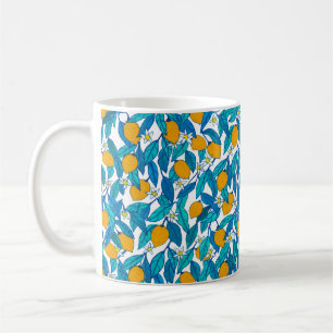 Mug Motif sans couture. Fleur de citron. Les fleurs so